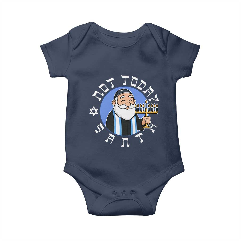 Funny Hanukkah Not Today Santa Baby Onesie Jewish Chanukah Chrismukkah TS11 Navy Print Your Wear