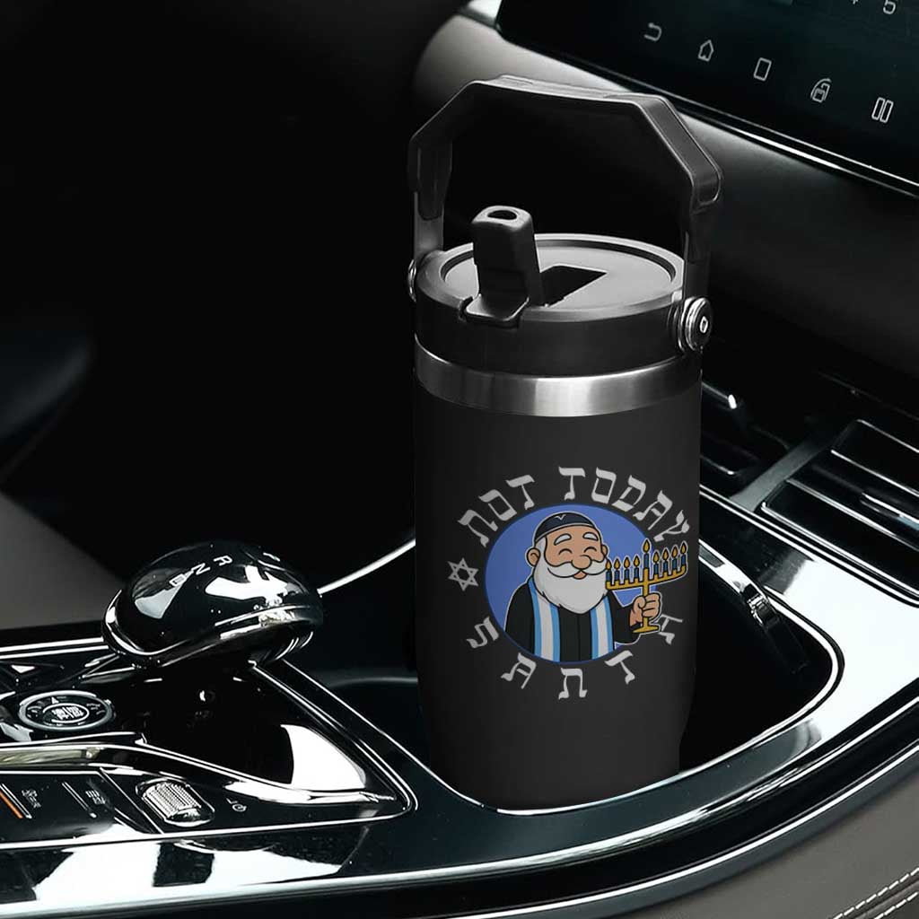 Funny Hanukkah Not Today Santa Flip Straw Tumbler Jewish Chanukah Chrismukkah TS11 Print Your Wear