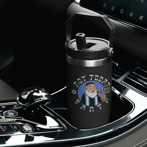 Funny Hanukkah Not Today Santa Flip Straw Tumbler Jewish Chanukah Chrismukkah TS11 Print Your Wear