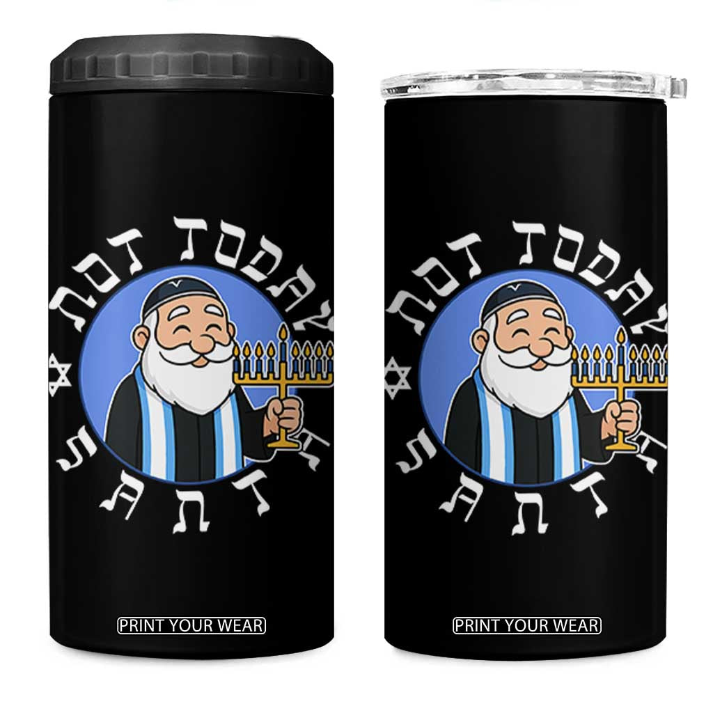 Funny Hanukkah Not Today Santa 4 in 1 Can Cooler Tumbler Jewish Chanukah Chrismukkah TS11 One Size: 16 oz Black Print Your Wear
