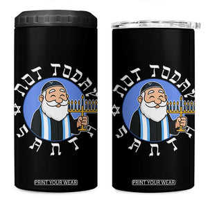 Funny Hanukkah Not Today Santa 4 in 1 Can Cooler Tumbler Jewish Chanukah Chrismukkah TS11 One Size: 16 oz Black Print Your Wear