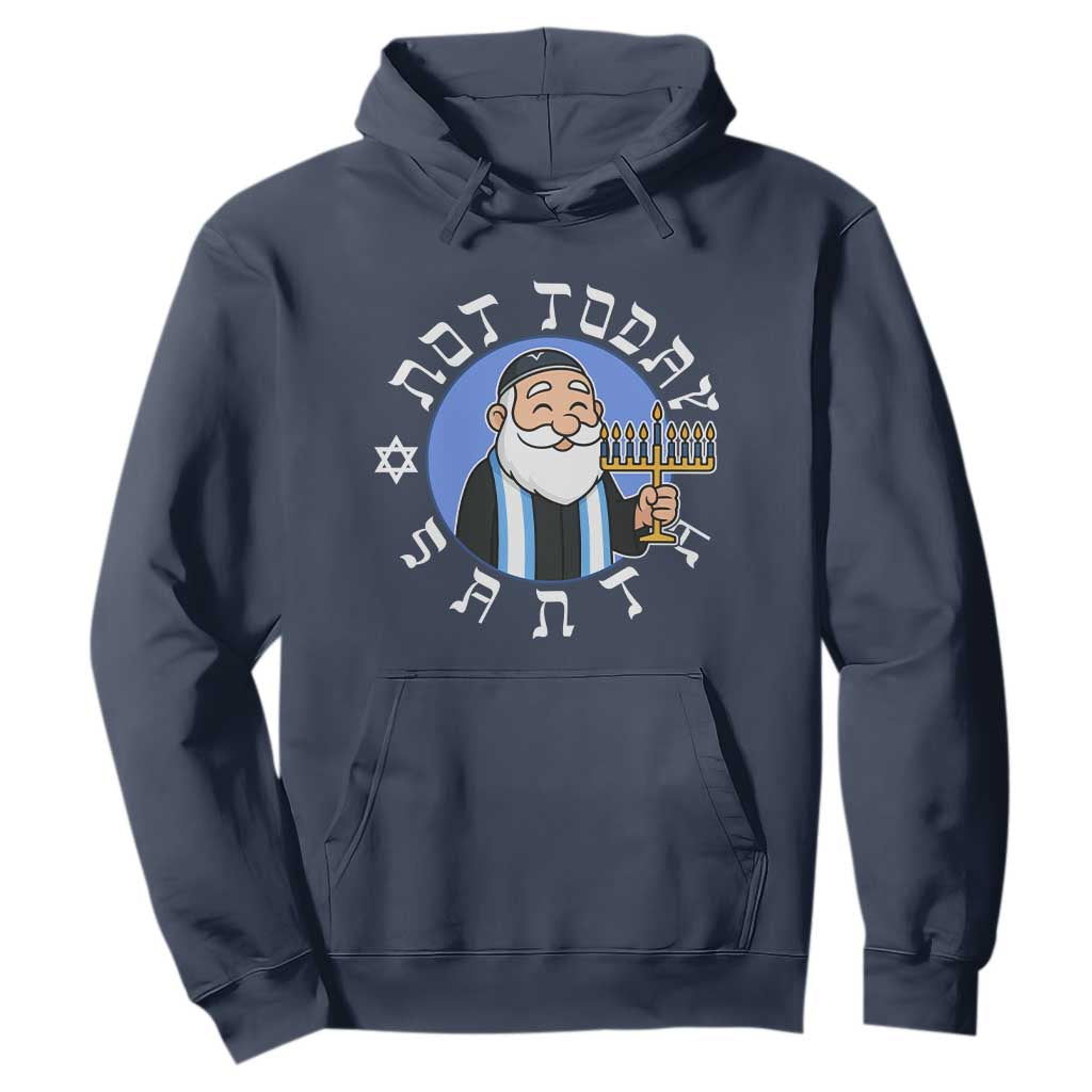 Funny Hanukkah Not Today Santa Hoodie Jewish Chanukah Chrismukkah TS11 Navy Print Your Wear