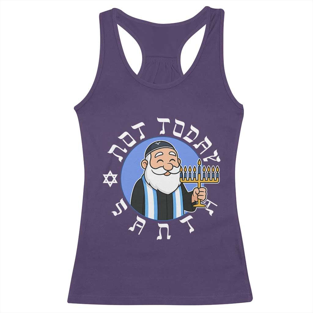 Funny Hanukkah Not Today Santa Racerback Tank Top Jewish Chanukah Chrismukkah TS11 Purple Print Your Wear