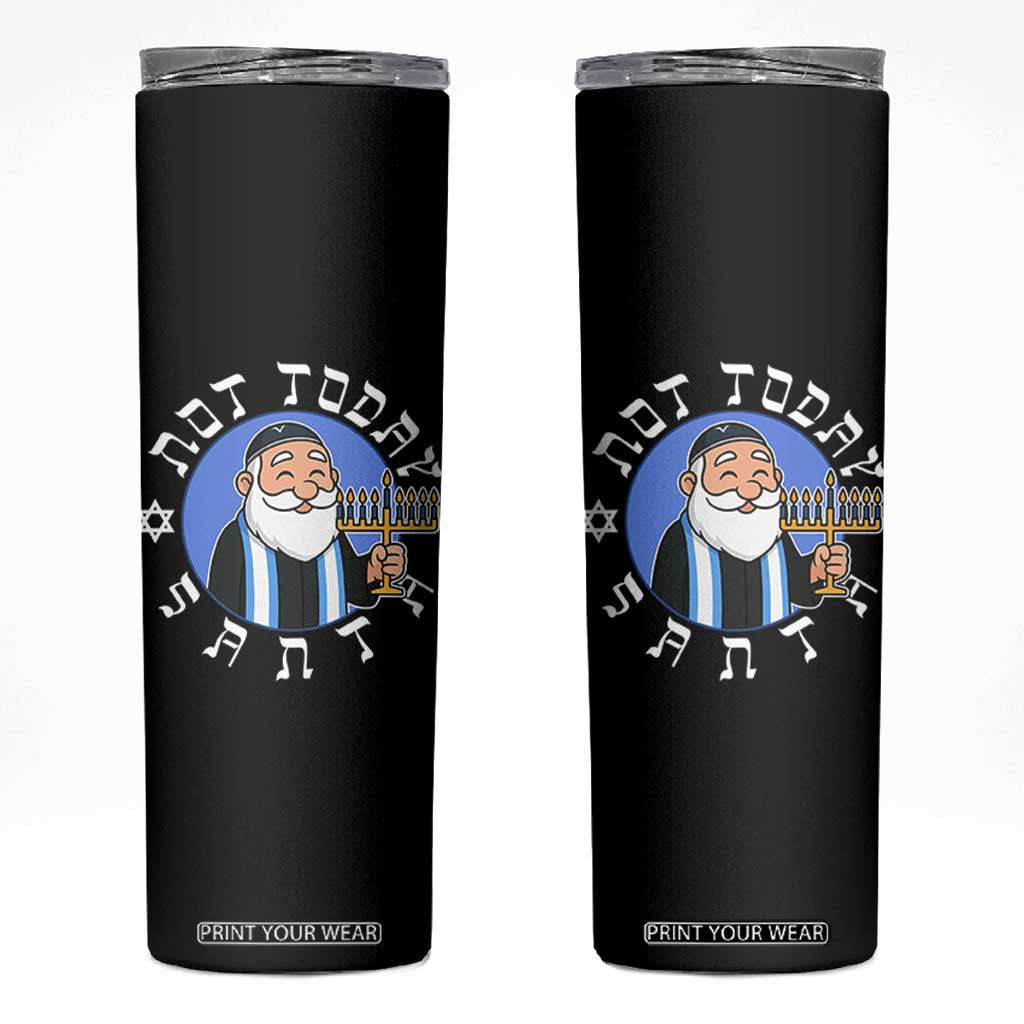 Funny Hanukkah Not Today Santa Skinny Tumbler Jewish Chanukah Chrismukkah TS11 Black Print Your Wear