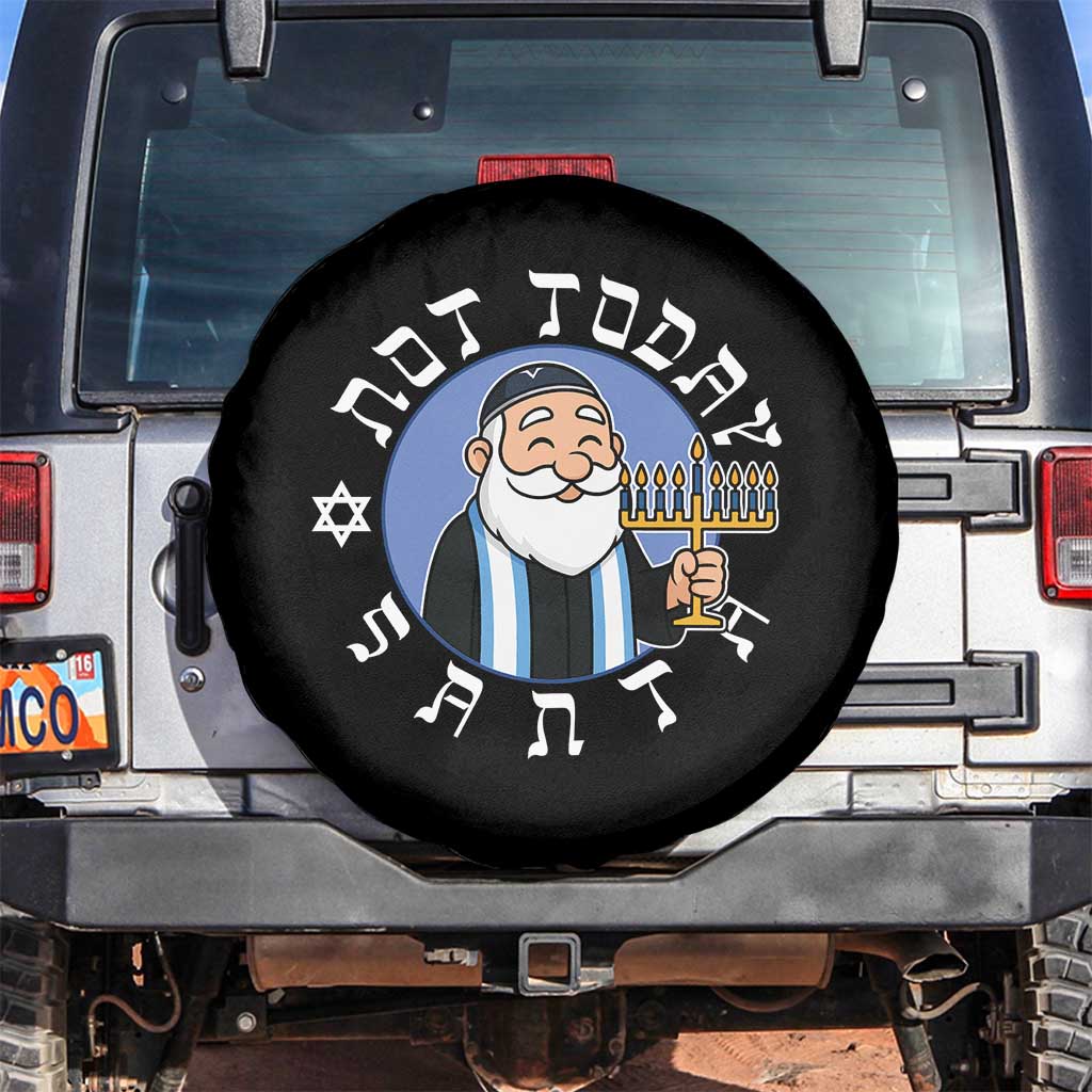 Funny Hanukkah Not Today Santa Spare Tire Cover Jewish Chanukah Chrismukkah TS11 No hole Black Print Your Wear