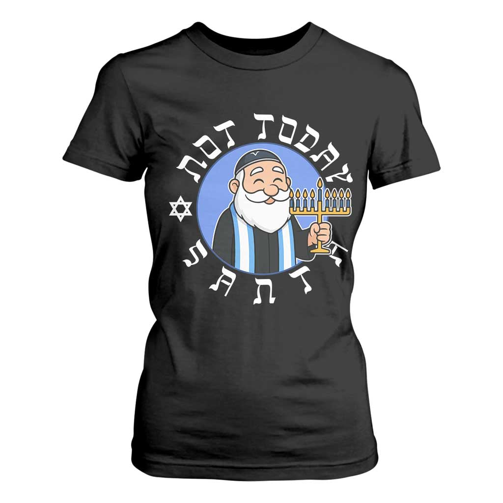 Funny Hanukkah Not Today Santa T Shirt For Women Jewish Chanukah Chrismukkah TS11 Black Print Your Wear