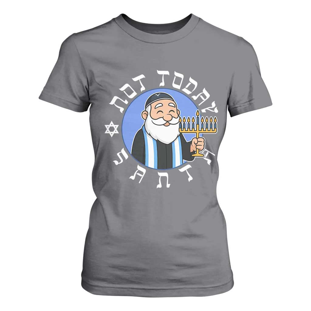 Funny Hanukkah Not Today Santa T Shirt For Women Jewish Chanukah Chrismukkah TS11 Charcoal Print Your Wear