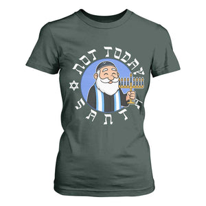 Funny Hanukkah Not Today Santa T Shirt For Women Jewish Chanukah Chrismukkah TS11 Dark Forest Green Print Your Wear