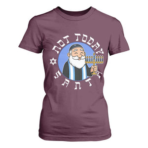 Funny Hanukkah Not Today Santa T Shirt For Women Jewish Chanukah Chrismukkah TS11 Maroon Print Your Wear