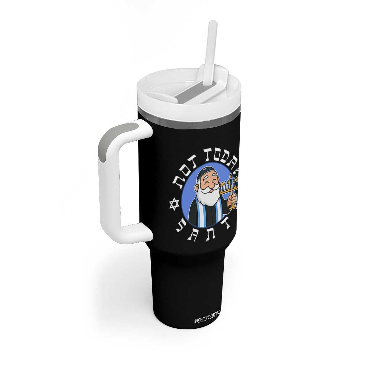 Funny Hanukkah Not Today Santa Tumbler With Handle Jewish Chanukah Chrismukkah TS11 Print Your Wear