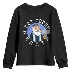 Funny Hanukkah Not Today Santa Youth Sweatshirt Jewish Chanukah Chrismukkah TS11 Black Print Your Wear