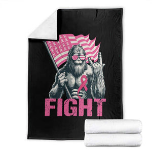 Funny Bigfoot Breast Cancer Awareness Throw Blanket Fight Pink Ribbon TS11 Black Print Your Wear