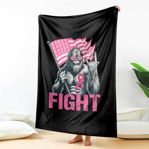 Funny Bigfoot Breast Cancer Awareness Throw Blanket Fight Pink Ribbon TS11 Print Your Wear