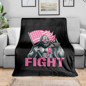 Funny Bigfoot Breast Cancer Awareness Throw Blanket Fight Pink Ribbon TS11 Print Your Wear