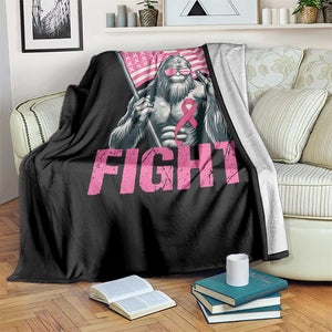 Funny Bigfoot Breast Cancer Awareness Throw Blanket Fight Pink Ribbon TS11 Print Your Wear