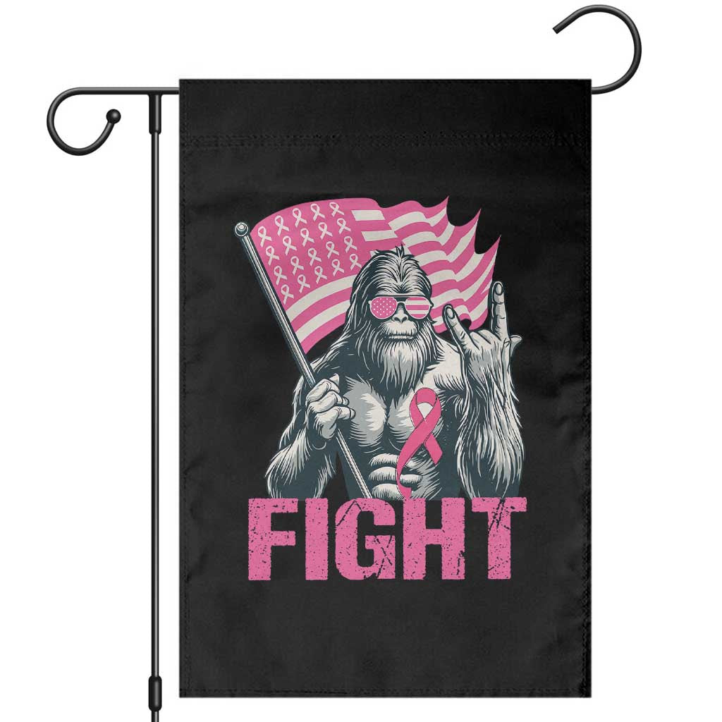 Funny Bigfoot Breast Cancer Awareness Garden Flag Fight Pink Ribbon TS11 Black Print Your Wear