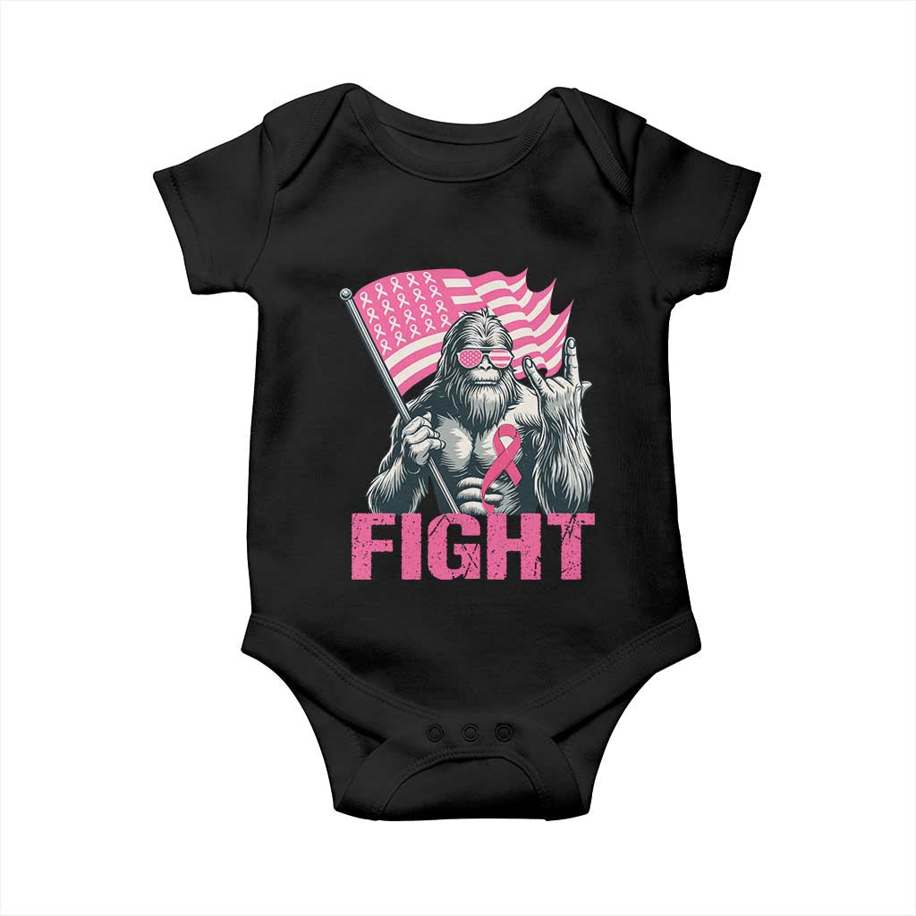 Funny Bigfoot Breast Cancer Awareness Baby Onesie Fight Pink Ribbon TS11 Black Print Your Wear