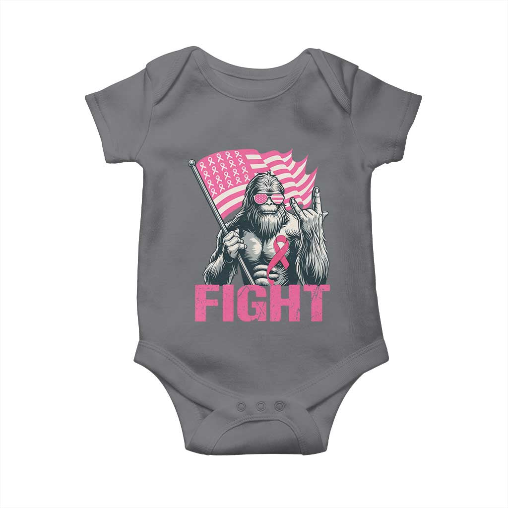 Funny Bigfoot Breast Cancer Awareness Baby Onesie Fight Pink Ribbon TS11 Charcoal Print Your Wear