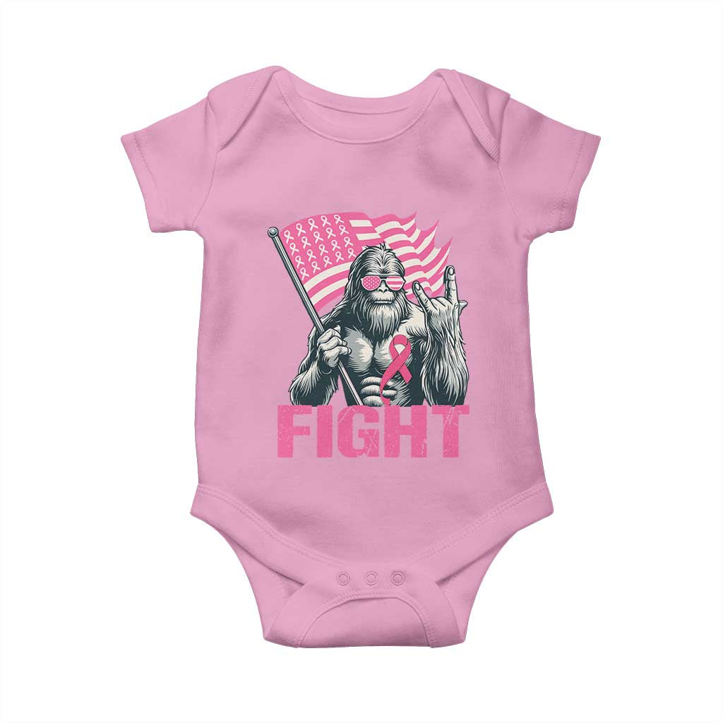 Funny Bigfoot Breast Cancer Awareness Baby Onesie Fight Pink Ribbon TS11 Light Pink Print Your Wear