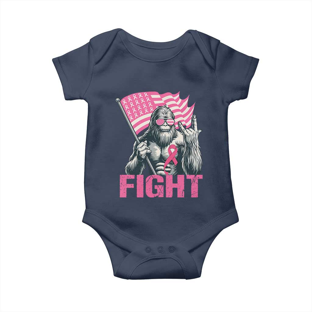 Funny Bigfoot Breast Cancer Awareness Baby Onesie Fight Pink Ribbon TS11 Navy Print Your Wear