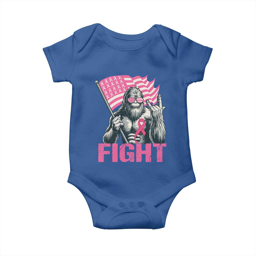 Funny Bigfoot Breast Cancer Awareness Baby Onesie Fight Pink Ribbon TS11 Royal Blue Print Your Wear