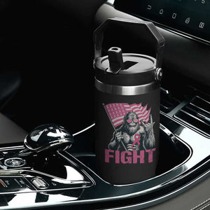 Funny Bigfoot Breast Cancer Awareness Flip Straw Tumbler Fight Pink Ribbon TS11 Print Your Wear