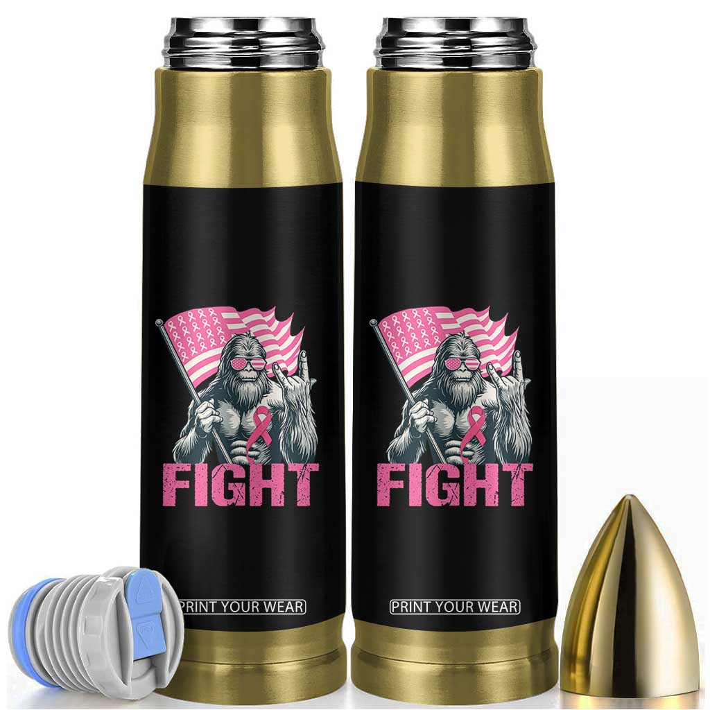 Funny Bigfoot Breast Cancer Awareness Bullet Tumbler Fight Pink Ribbon TS11 Black Print Your Wear