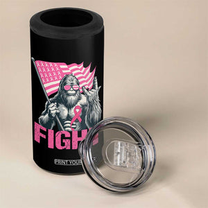 Funny Bigfoot Breast Cancer Awareness 4 in 1 Can Cooler Tumbler Fight Pink Ribbon TS11 Print Your Wear