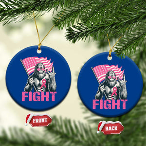 Funny Bigfoot Breast Cancer Awareness Ceramic Ornament Fight Pink Ribbon TS11 1pc Blue Print Your Wear