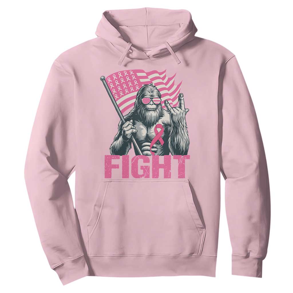 Funny Bigfoot Breast Cancer Awareness Hoodie Fight Pink Ribbon TS11 Light Pink Print Your Wear
