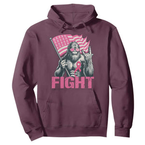 Funny Bigfoot Breast Cancer Awareness Hoodie Fight Pink Ribbon TS11 Maroon Print Your Wear