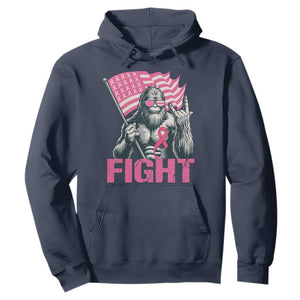 Funny Bigfoot Breast Cancer Awareness Hoodie Fight Pink Ribbon TS11 Navy Print Your Wear