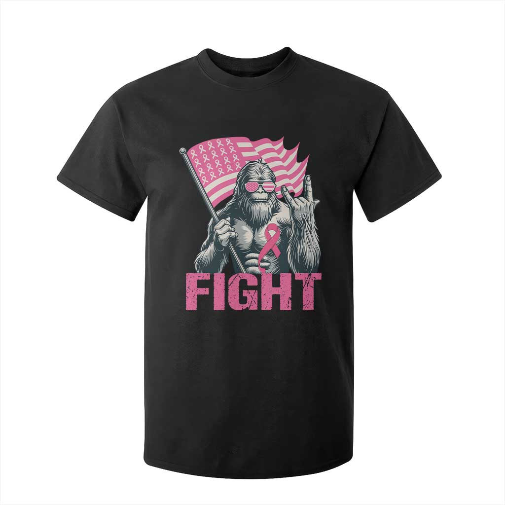 Funny Bigfoot Breast Cancer Awareness T Shirt For Kid Fight Pink Ribbon TS11 Black Print Your Wear