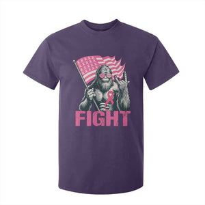 Funny Bigfoot Breast Cancer Awareness T Shirt For Kid Fight Pink Ribbon TS11 Purple Print Your Wear