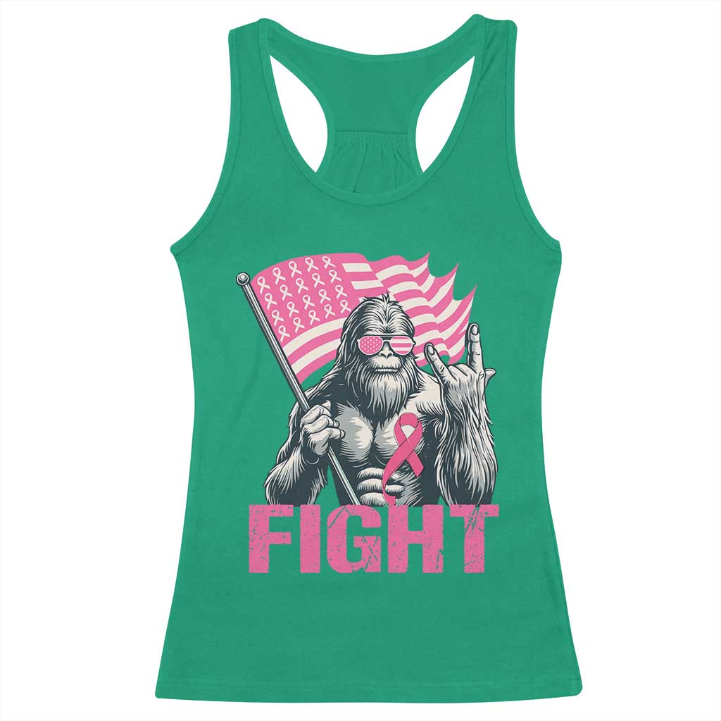 Funny Bigfoot Breast Cancer Awareness Racerback Tank Top Fight Pink Ribbon TS11 Irish Green Print Your Wear