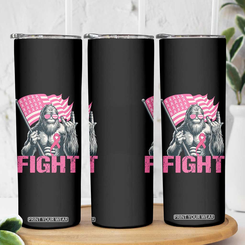 Funny Bigfoot Breast Cancer Awareness Skinny Tumbler Fight Pink Ribbon TS11 Print Your Wear