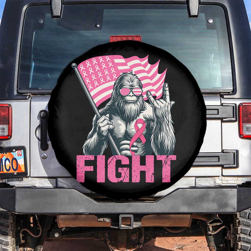 Funny Bigfoot Breast Cancer Awareness Spare Tire Cover Fight Pink Ribbon TS11 No hole Black Print Your Wear