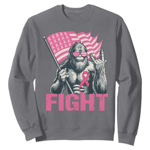 Funny Bigfoot Breast Cancer Awareness Sweatshirt Fight Pink Ribbon TS11 Charcoal Print Your Wear
