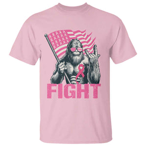 Funny Bigfoot Breast Cancer Awareness T Shirt Fight Pink Ribbon TS11 Light Pink Print Your Wear