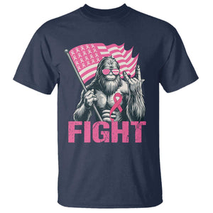 Funny Bigfoot Breast Cancer Awareness T Shirt Fight Pink Ribbon TS11 Navy Print Your Wear