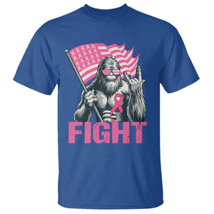 Funny Bigfoot Breast Cancer Awareness T Shirt Fight Pink Ribbon TS11 Royal Blue Print Your Wear