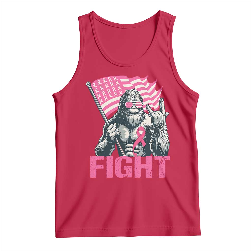 Funny Bigfoot Breast Cancer Awareness Tank Top Fight Pink Ribbon TS11 Red Print Your Wear