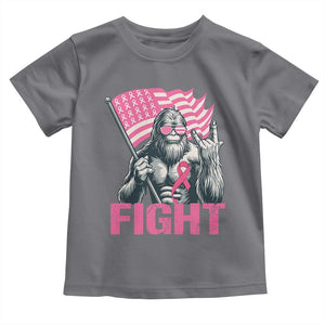 Funny Bigfoot Breast Cancer Awareness Toddler T Shirt Fight Pink Ribbon TS11 Charcoal Print Your Wear