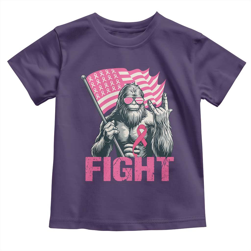 Funny Bigfoot Breast Cancer Awareness Toddler T Shirt Fight Pink Ribbon TS11 Purple Print Your Wear