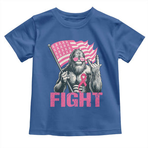 Funny Bigfoot Breast Cancer Awareness Toddler T Shirt Fight Pink Ribbon TS11 Royal Blue Print Your Wear