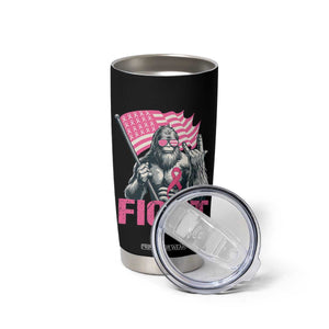 Funny Bigfoot Breast Cancer Awareness Tumbler Cup Fight Pink Ribbon TS11 Print Your Wear