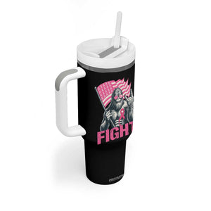 Funny Bigfoot Breast Cancer Awareness Tumbler With Handle Fight Pink Ribbon TS11 Print Your Wear