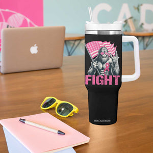 Funny Bigfoot Breast Cancer Awareness Tumbler With Handle Fight Pink Ribbon TS11 Print Your Wear