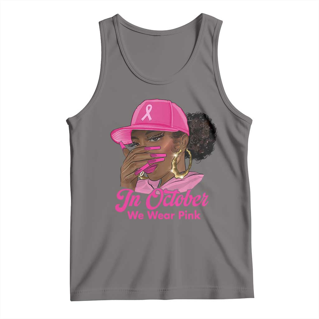 In October We Wear Pink Tank Top Black Women Breast Cancer Awareness TS11 Deep Heather Print Your Wear