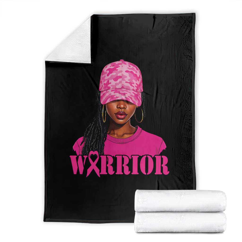 African American Warrior Breast Cancer Throw Blanket Pink Ribbon TS11 Black Print Your Wear